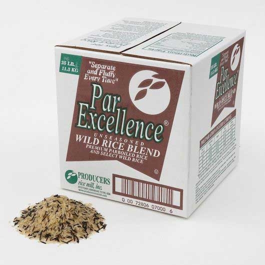 Producers Rice Mill Parboiled Long Grain Wild Blend Rice, 25 Pound