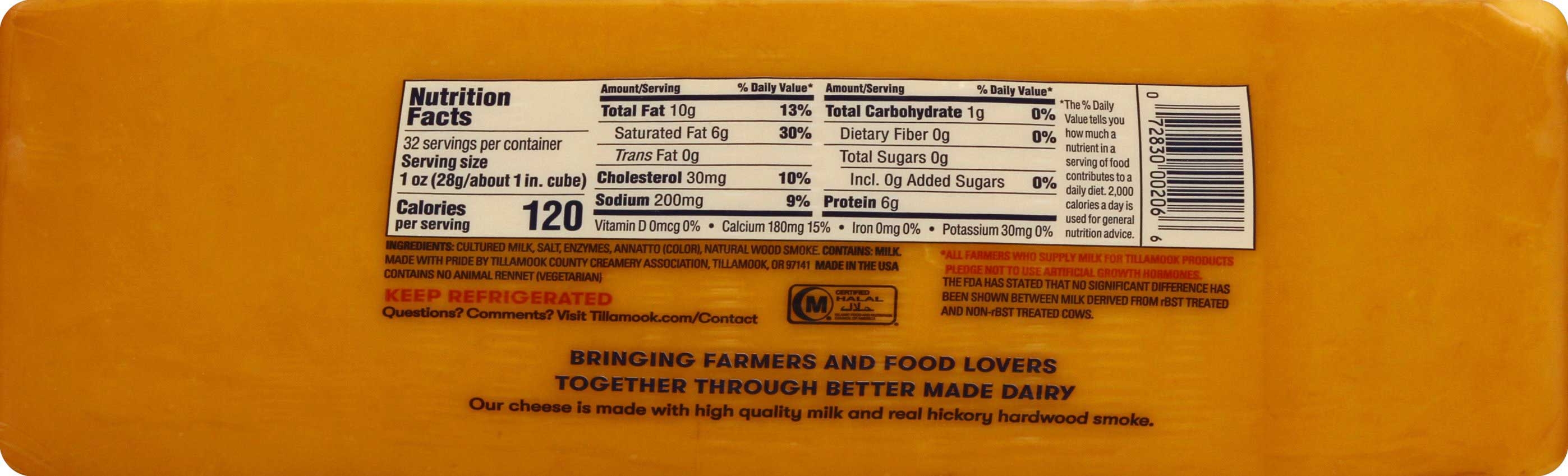 Tillamook Smoked Cheddar Cheese, 2 Pound -- 6 per case.