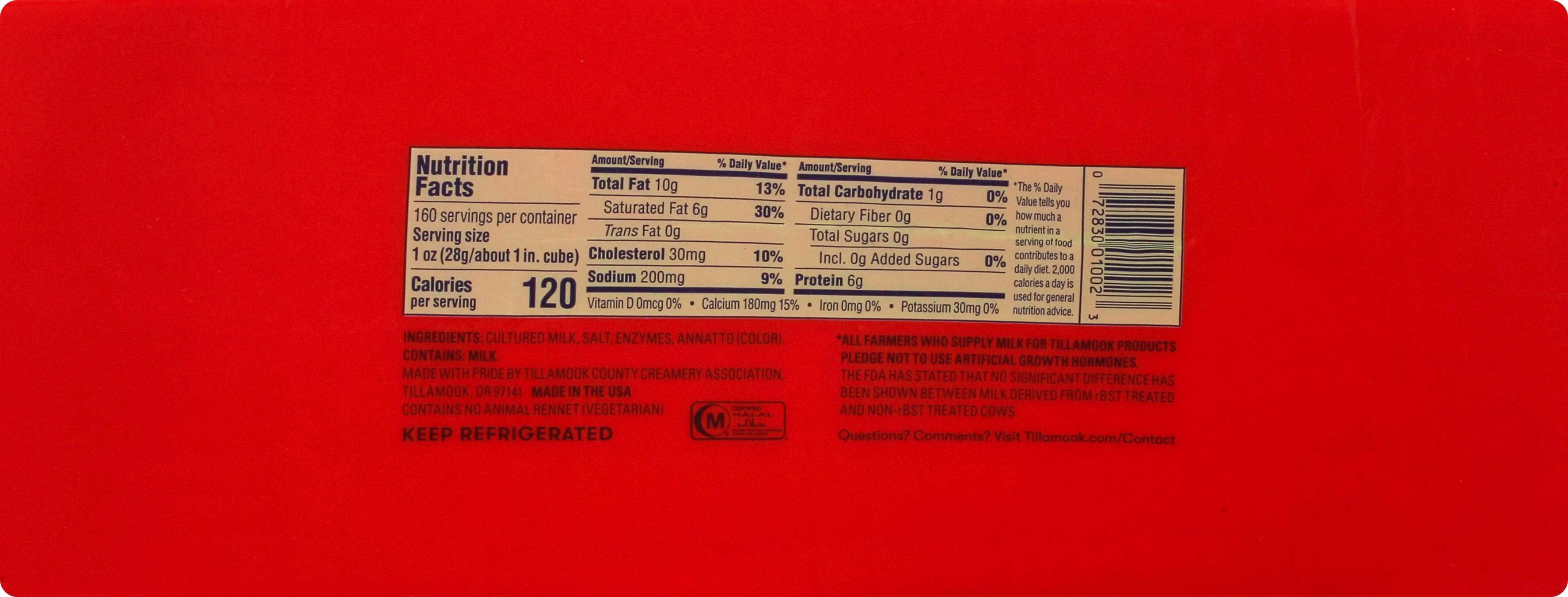 Tillamook Sharp Cheddar Cheese Loaf, 10 Pound -- each.