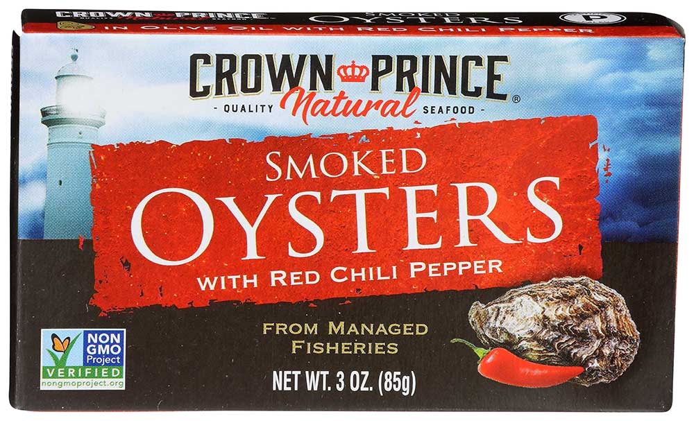 Crown Prince Smoked Oyster With Red Chili Pepper, 3 Ounce -- 18 Per Case