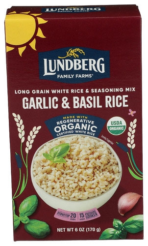 Lundberg Organic Whole Grain Garlic And Basil Rice, 6 Ounce -- 6 Per Case