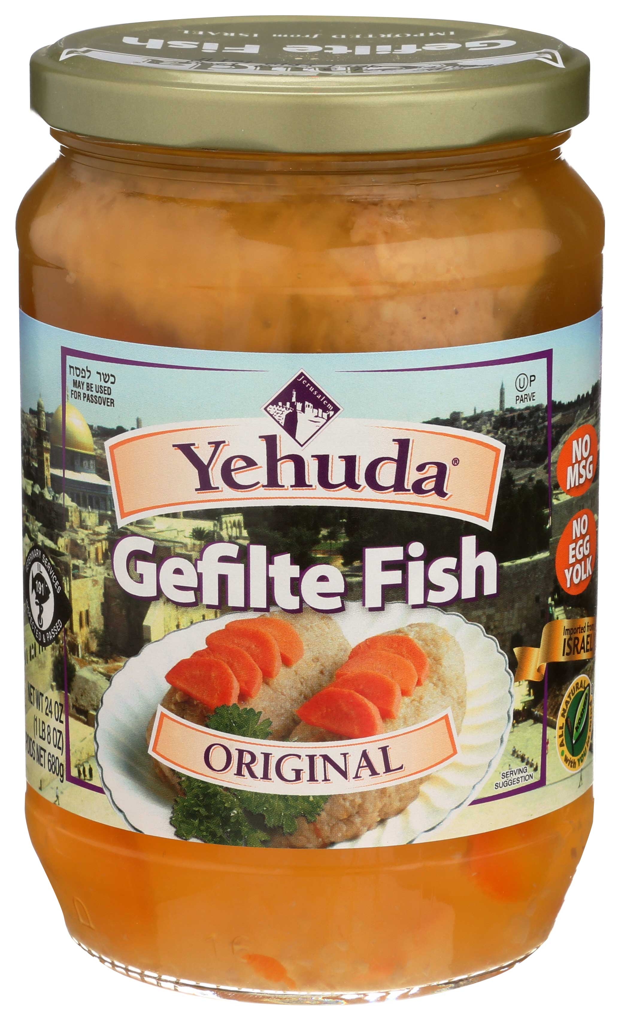 Yehuda Original Gelfilte Fish, 24 Ounce -- 12 per case