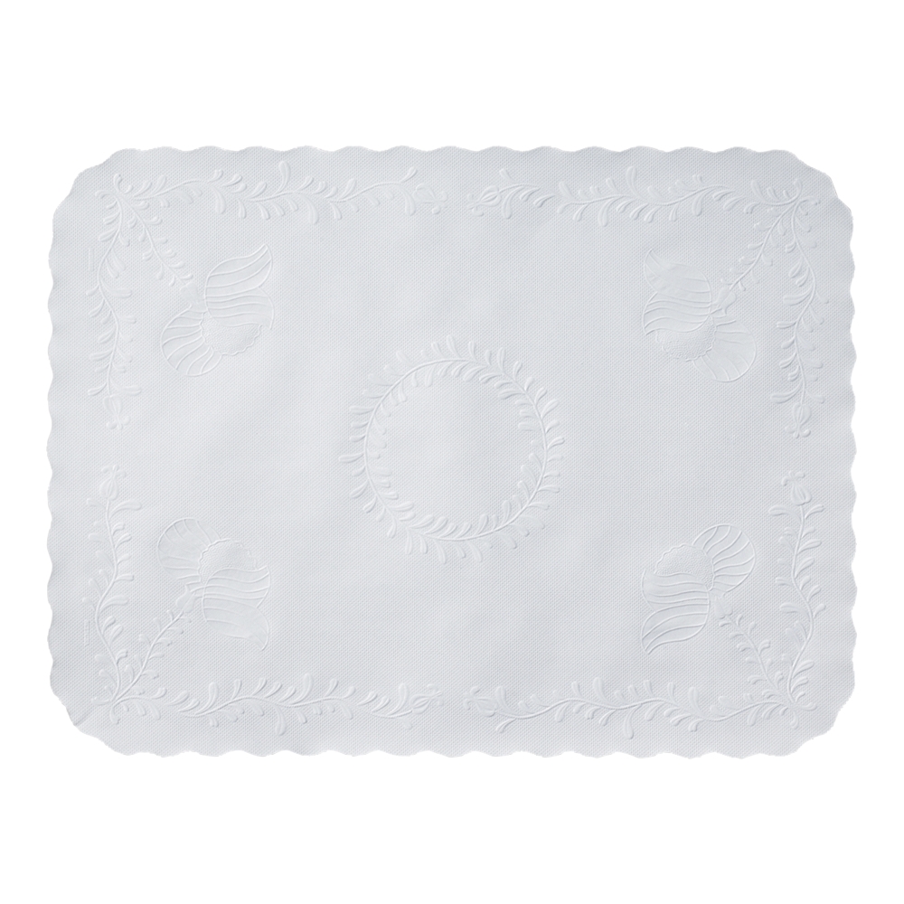 Smith Lee White Anniversary Scalloped Edge Tray Cover, 14 x 19 inch -- 2000 per case.