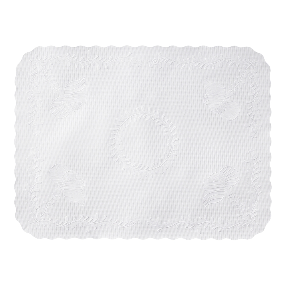 Smith Lee White Anniversary - Scalloped Edge Tray Cover, 12.75 x 16.63 inch -- 1000 per case.