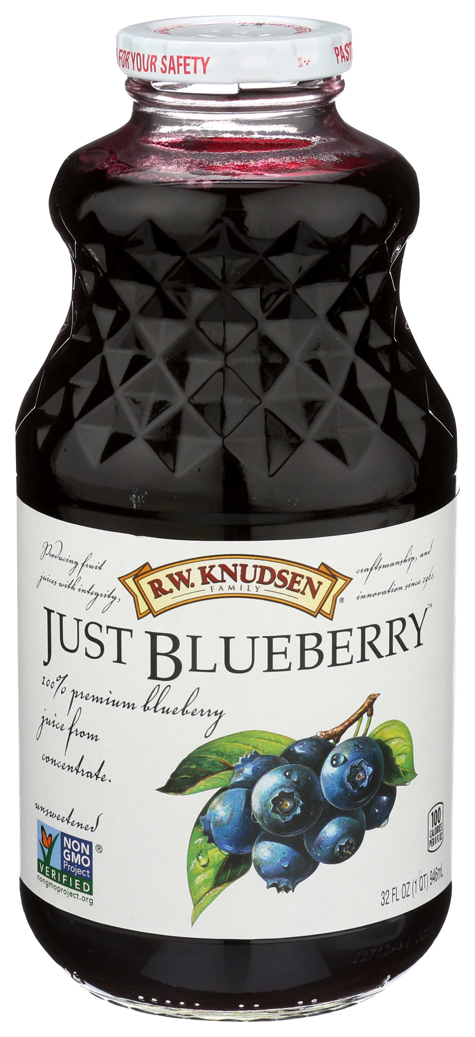 R.W. Knudsen Just Blueberry Juice, 32 Fluid Ounce -- 6 per case