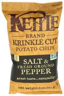 Kettle Foods Salt and Fresh Ground Pepper Krinkle Cut Potato Chips, 5 Ounce -- 15 per case.