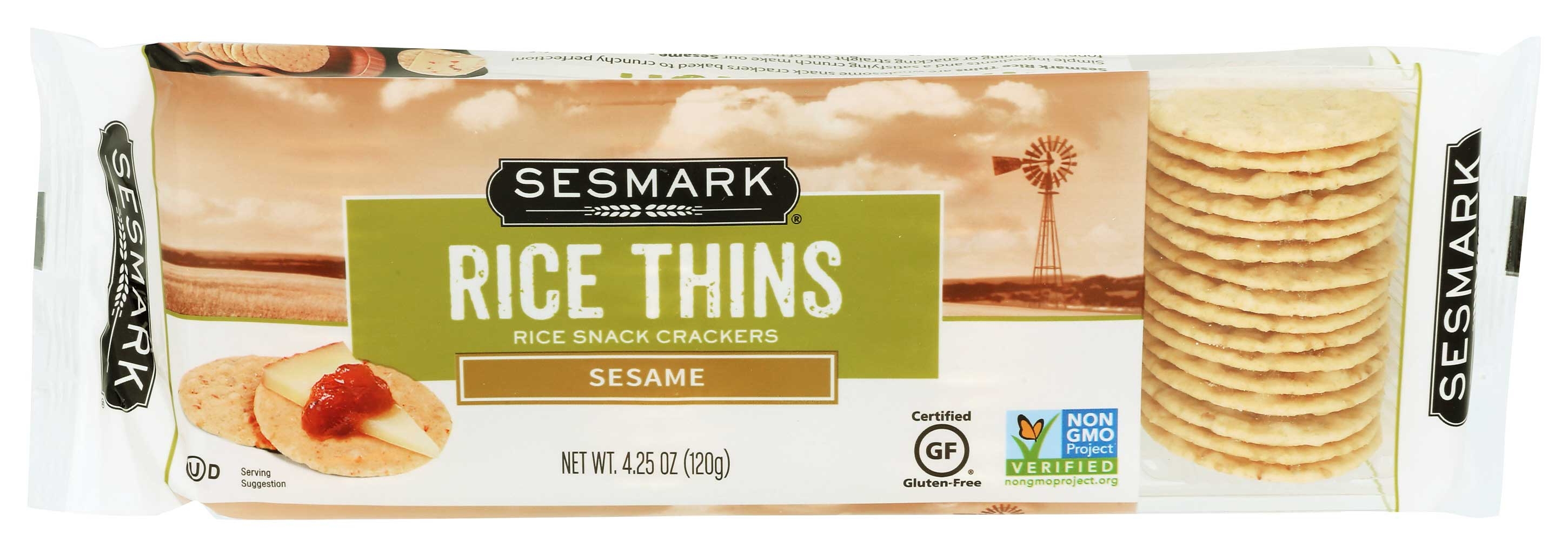Sesmark Foods Sesame  Rice Thins, 4.25 Ounce -- 12 per case.