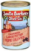 Santa Barbara Black Ripe Large Pitted Olive, 6 Ounce -- 12 per case.