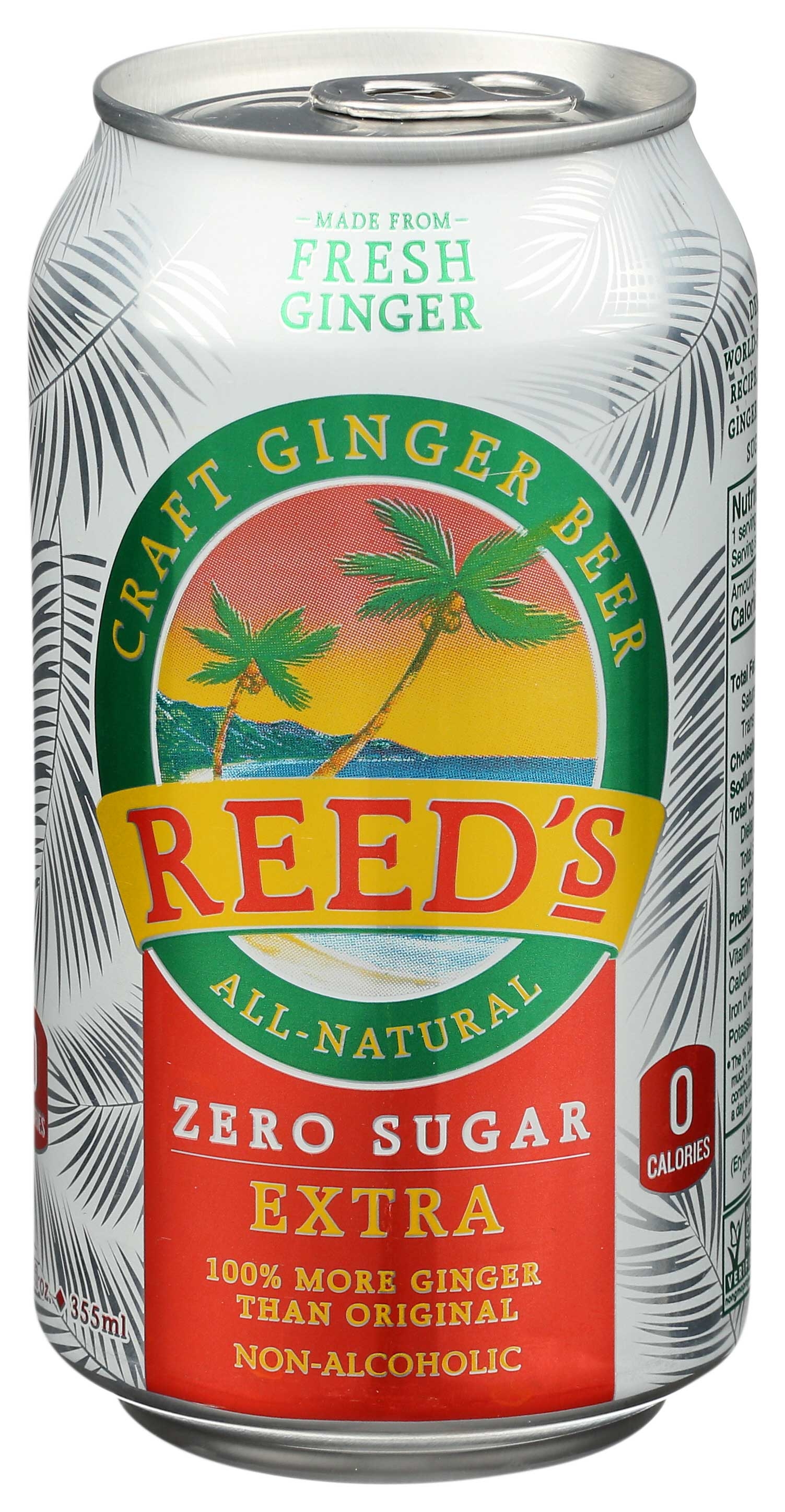 Reeds Zero Sugar Extra Craft Ginger Beer, 12 Fluid Ounce Can - 4 count per pack -- 6 packs per case