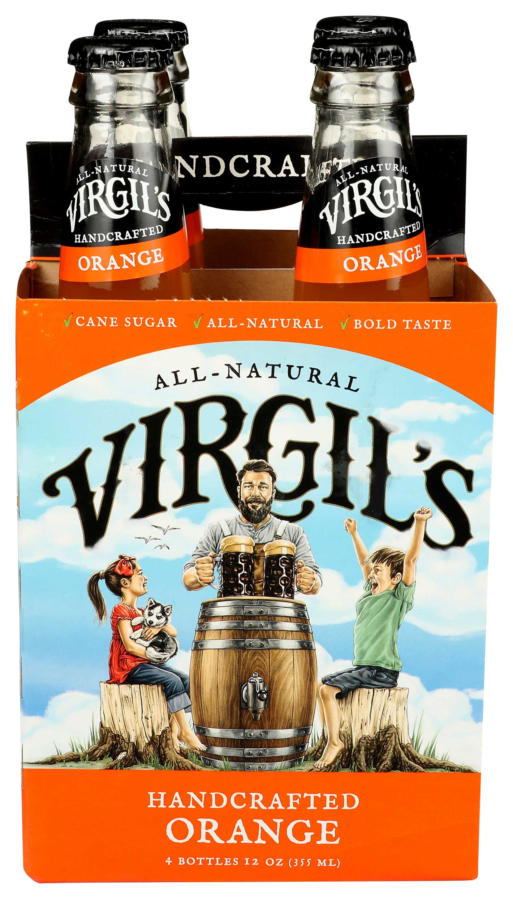 Virgils Orange Cream Soda, 12 Ounce - 4 per pack -- 6 packs per case.