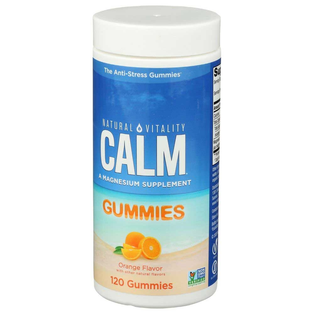 Natural Vitality Calm Orange Flavor Magnesium Citrate Gummies, 120 Count