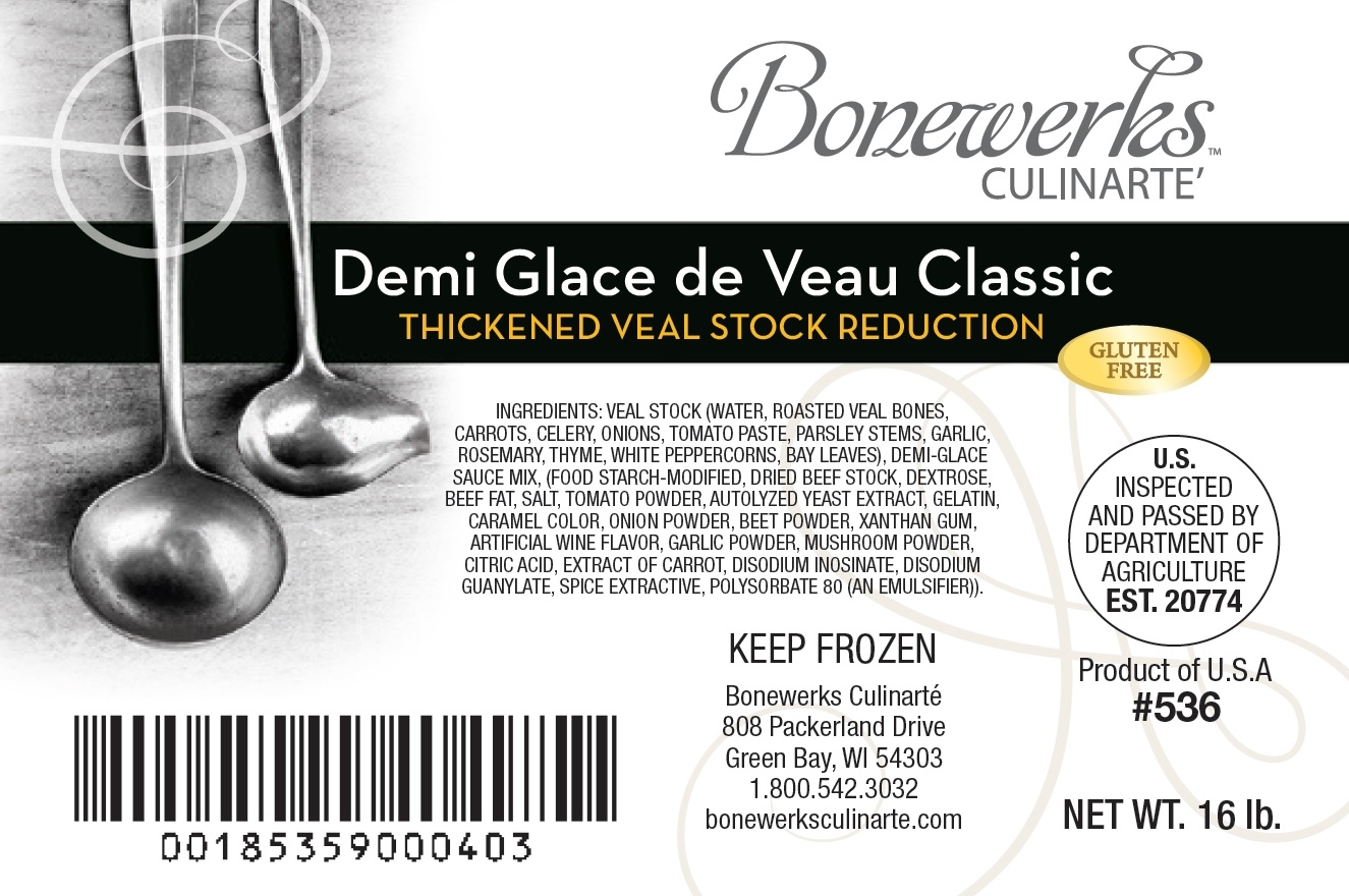 Bonewerks Culinarte Demi Glace de Veau Classic, 16 Pound.