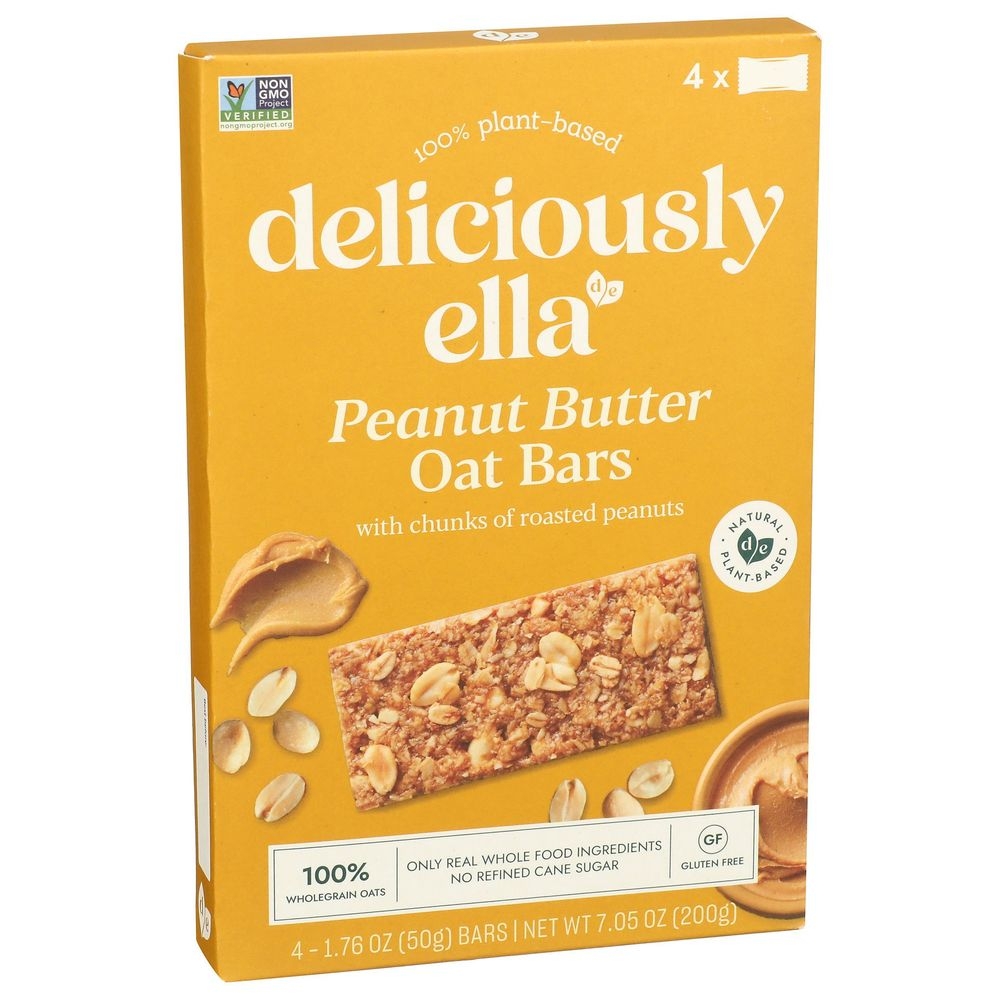 Deliciously Ella 1.76 Ounce Peanut Butter Oat Bar, 4 Count -- 12 Per Case