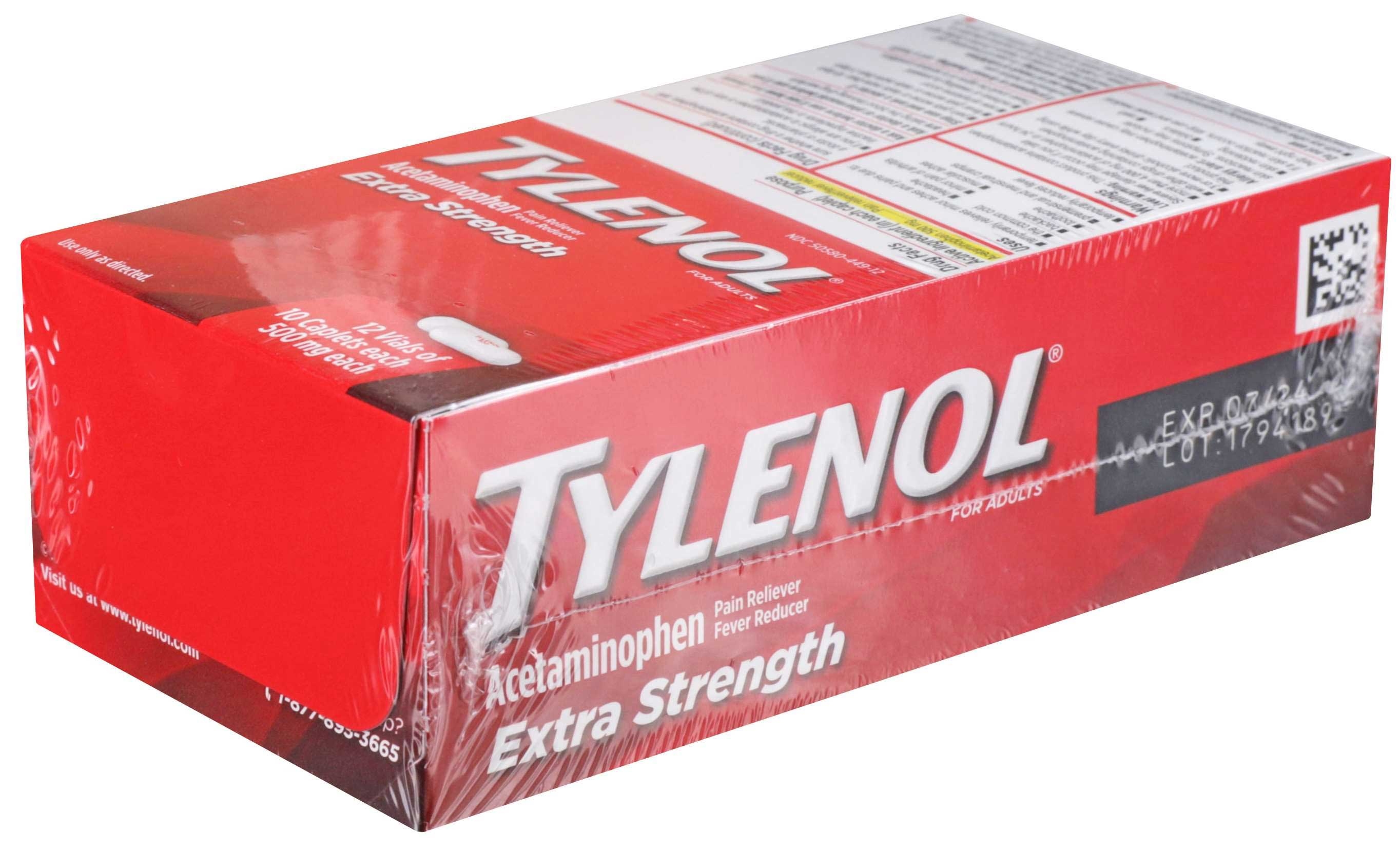 Tylenol Extra Strength Caplets, 10 Count -- 144 Per Case