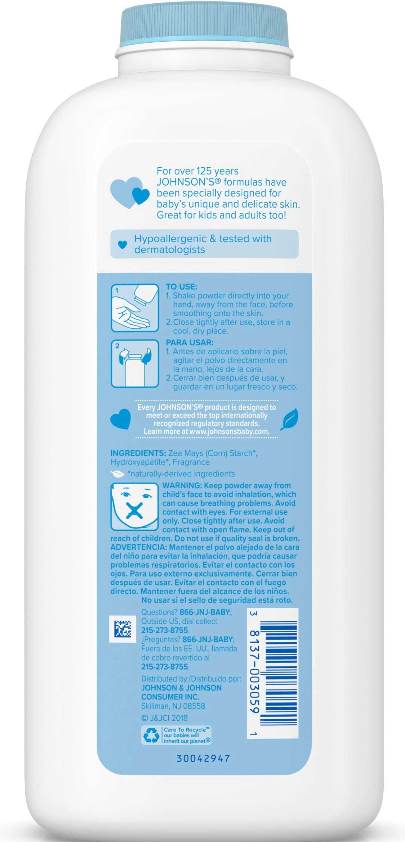 Johnson's Baby Aloe And Vitamin With Cornstarch Baby Powder, 22 Ounce -- 18 Per Case