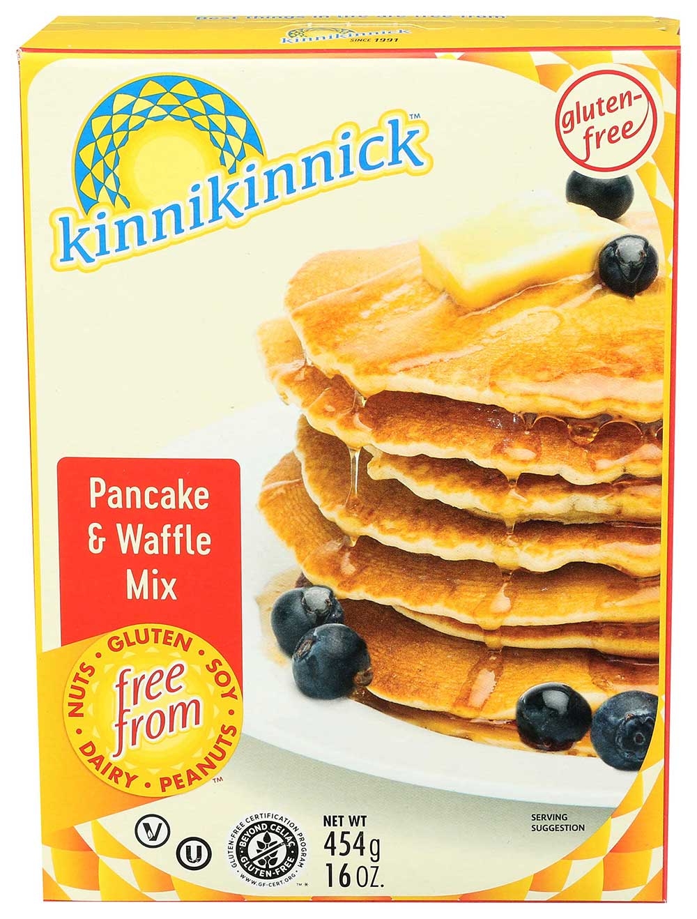 Kinnikinnick Gluten Free Pancake and Waffle Mix, 16 Ounce -- 6 per case.