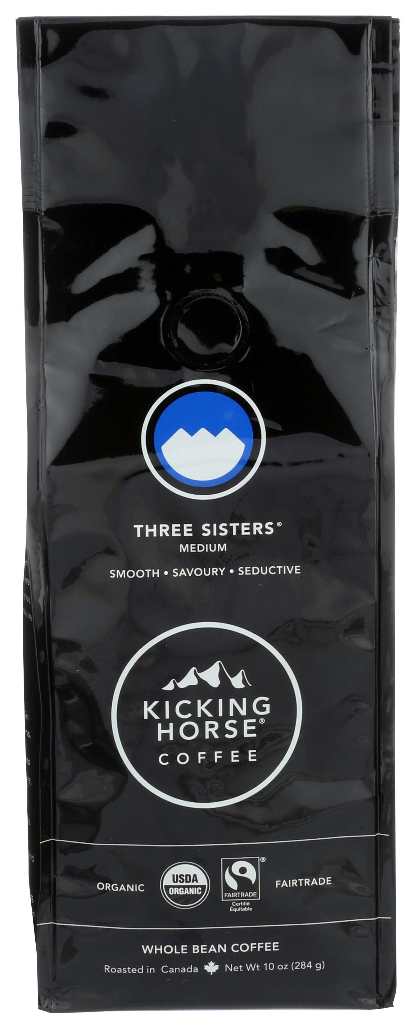 Kicking Horse Organic Three Sisters Medium Roast Whole Bean Coffee, 10 Ounce -- 6 per case.