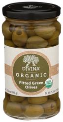 Divina Organic Pitted Green Olives, 6 Ounce -- 6 per case.