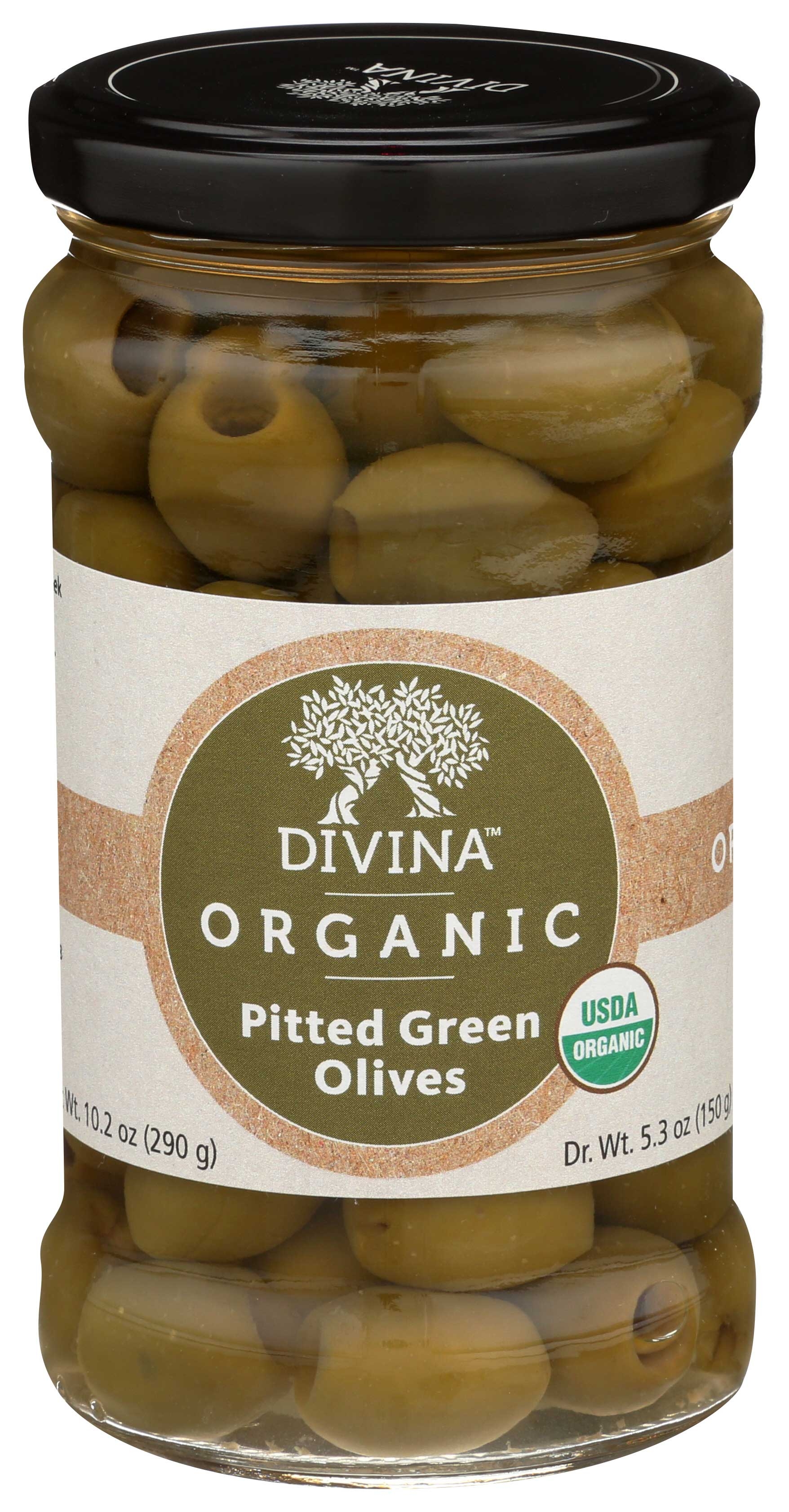 Divina Organic Pitted Green Olives, 6 Ounce -- 6 Per Case
