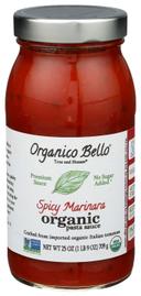 Organico Bello Spicy Marinara Pasta Sauce, 25 Ounce -- 6 per case.