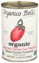 Organico Bello Organic Italian Whole Peeled Tomato, 14.28 Ounce -- 12 per case
