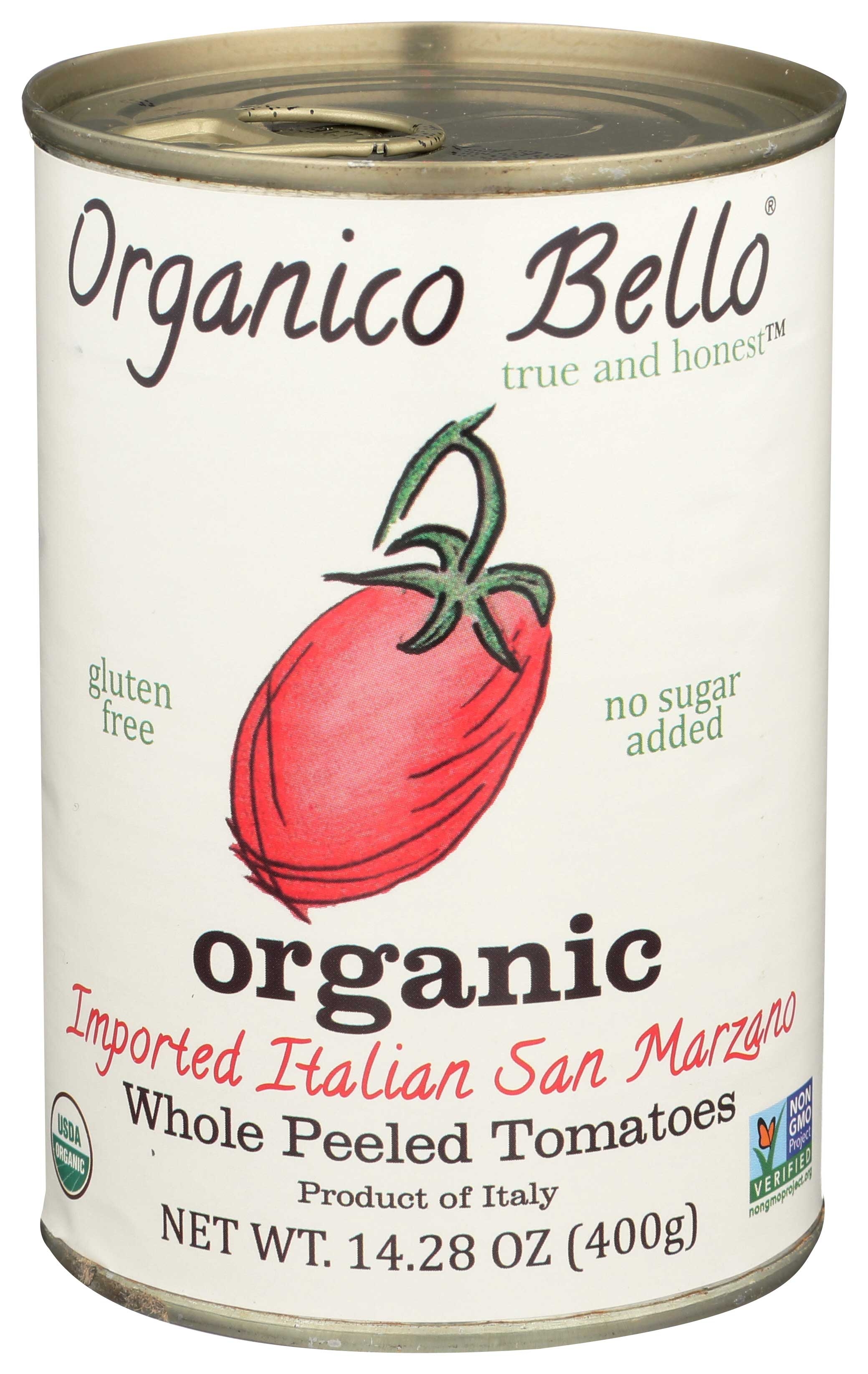 Organico Bello Organic Italian Whole Peeled Tomato, 14.28 Ounce -- 12 per case