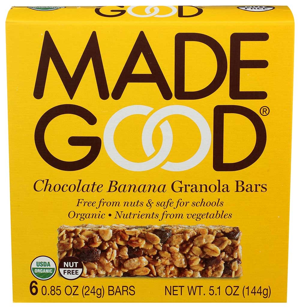 Made Good Organic Chocolate Banana Granola Bar, 6 count per pack -- 6 per case.