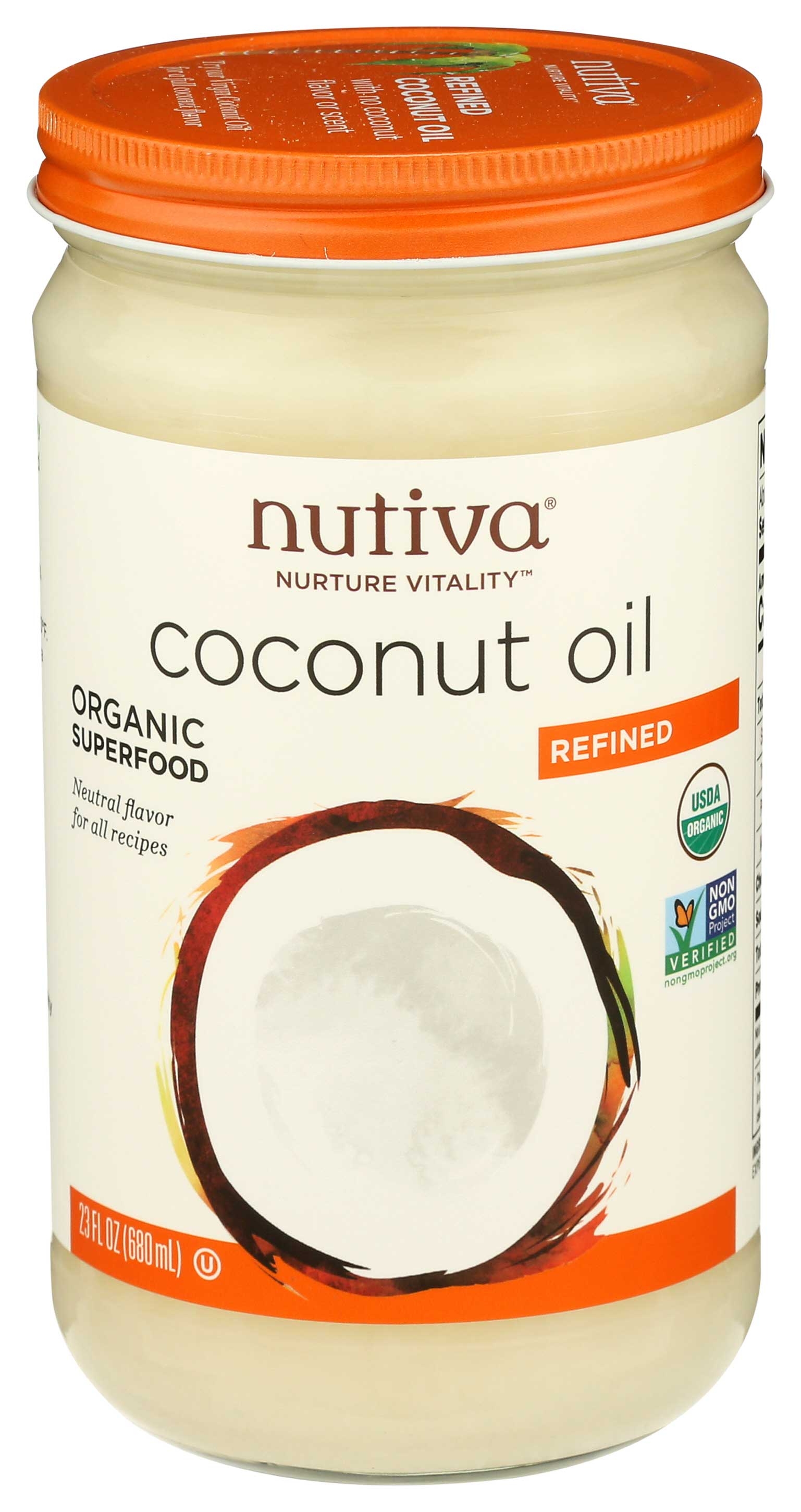 Nutiva Organic Refined Coconut Oil, 23 Fluid Ounce -- 6 per case.