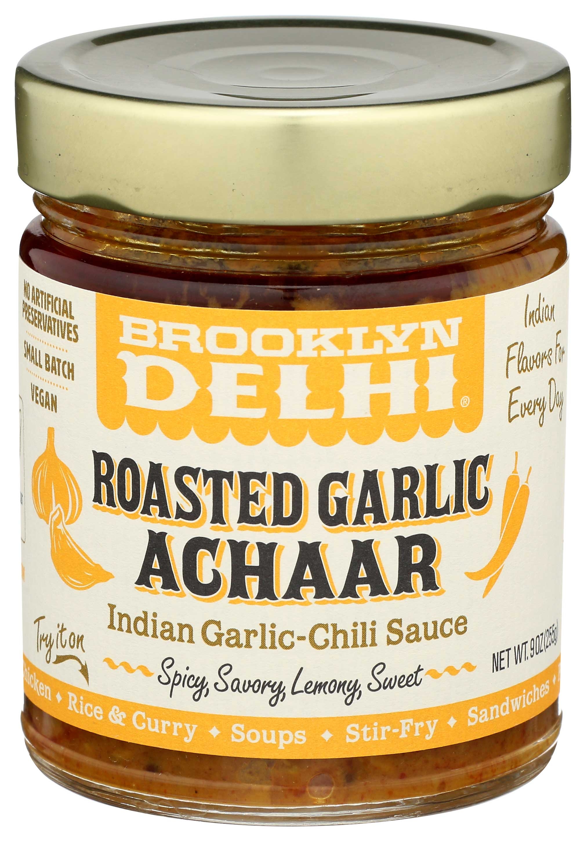 Brooklyn Delhi Roasted Garlic Achaar Chili Sauce, 9 Ounce -- 6 per case