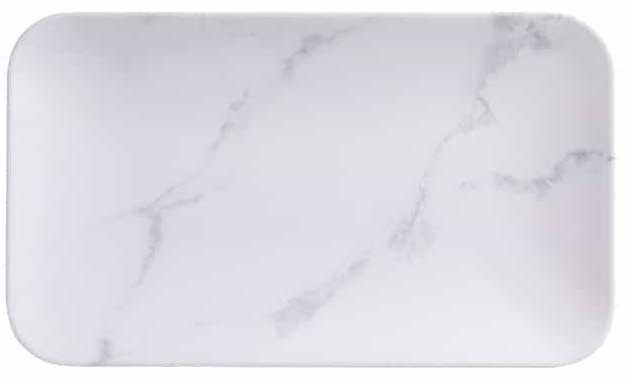 American Metalcraft Mix and Matte Collection Melamine Marble Rectangular Platter, 12 inch Length