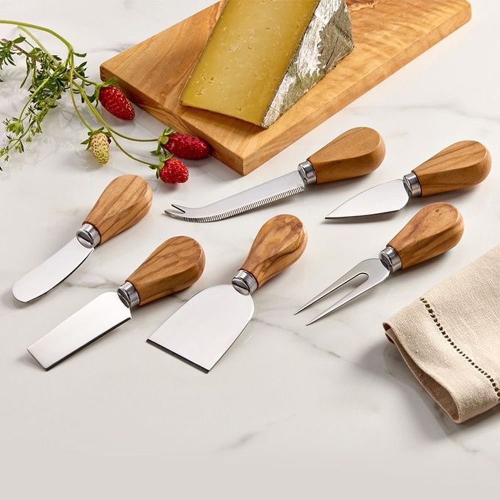 American Metalcraft Olive Wood Cheese Knife Soft Spreader, 5 inch Length