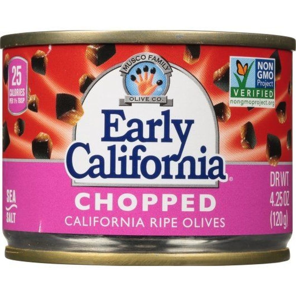 Early California Chopped Black Ripe Olives, 4.25 Ounce -- 12 Per Case