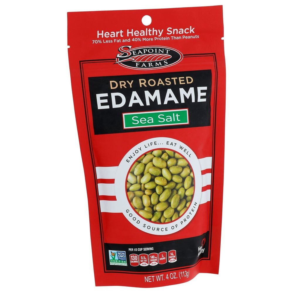 Seapoint Farms Sea Salt Dry Roasted Edamame, 4 Ounce -- 12 per case