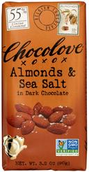Chocolove 55 Percent Cocoa Almond and Sea Salt Dark Chocolate Bar, 3.2 Ounce -- 144 per case