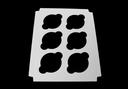 Boxit White Jumbo 6 Cupcake Inserts, 11.9375 x 8.9375 x .625 inch -- 100 per case.