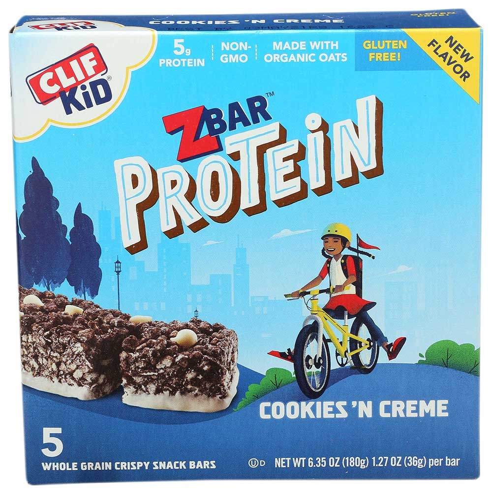 Clif Kids Zbar Organic Cookies N Creme Protein Bar, 1.27 Ounce -- 30 per case