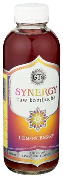 GTs Synergy Organic Lemon Berry Raw Kombucha, 16 Fluid Ounce -- 12 per case