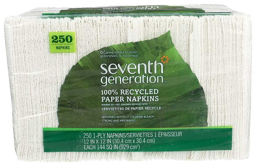 Seventh Generation White Recycled Lunch Napkin -- 12 per case.