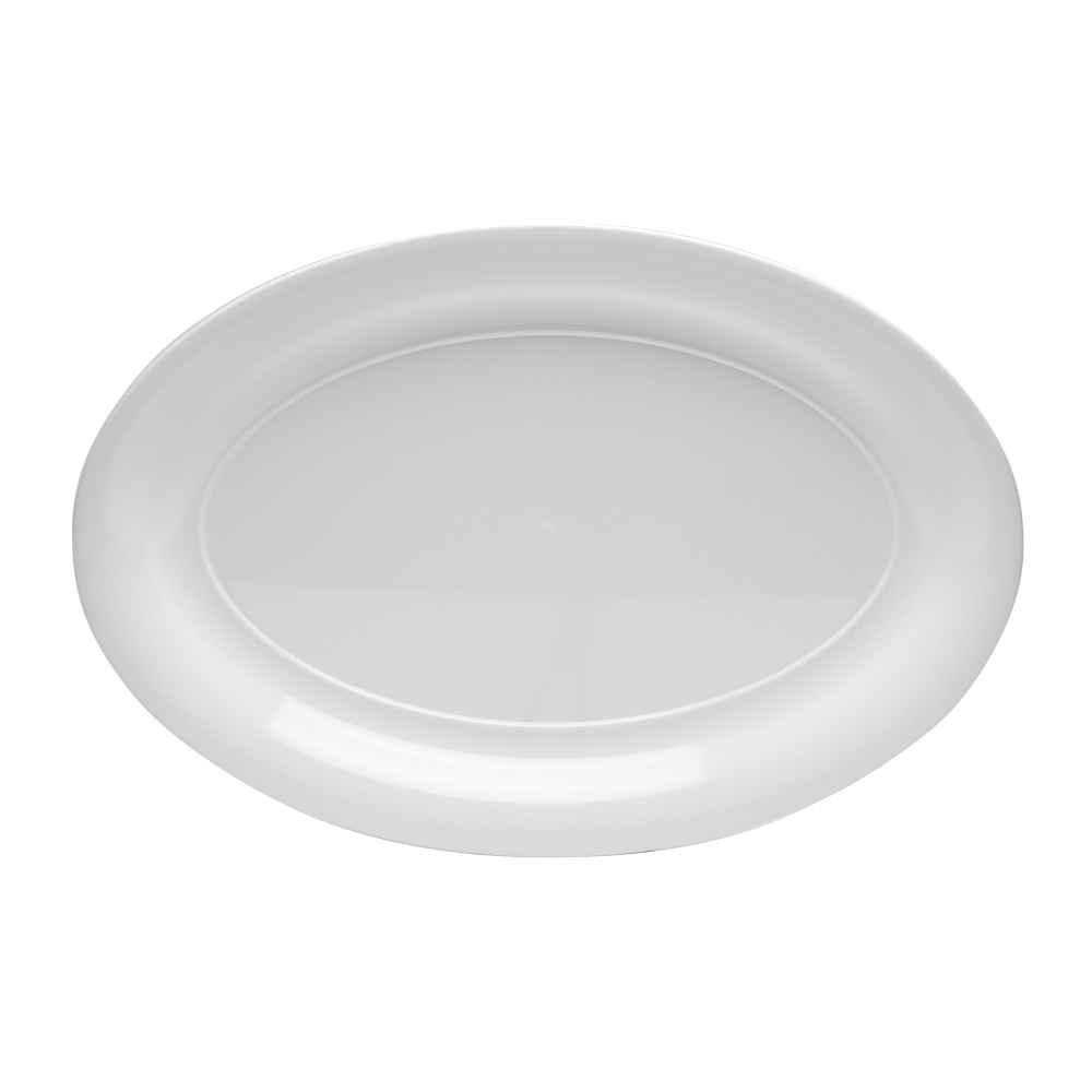 WNA CaterLine Polystyrene White Oval Serving Tray, 16 x 11 inch -- 25 per case.