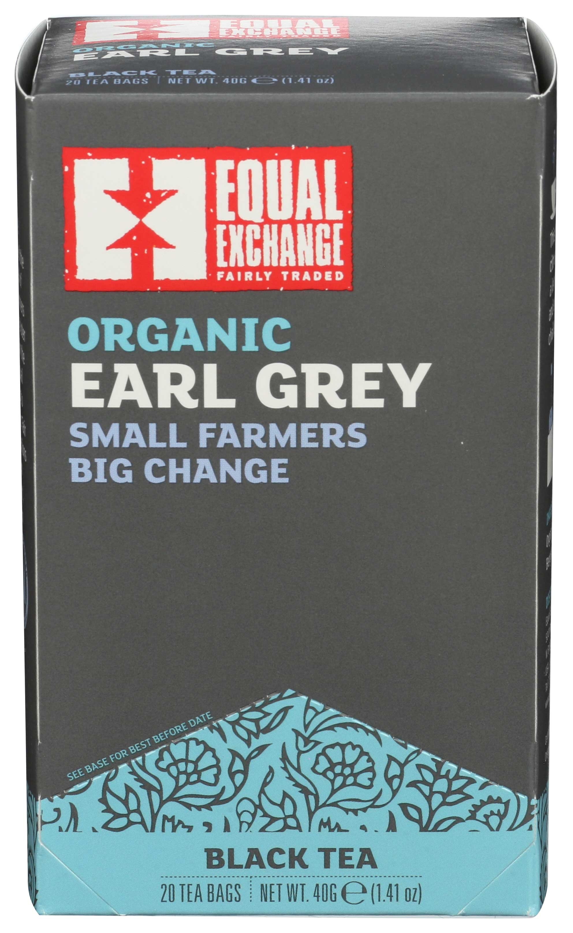 Equal Exchange Organic Earl Grey Tea - 20 bags per pack -- 6 packs per case.