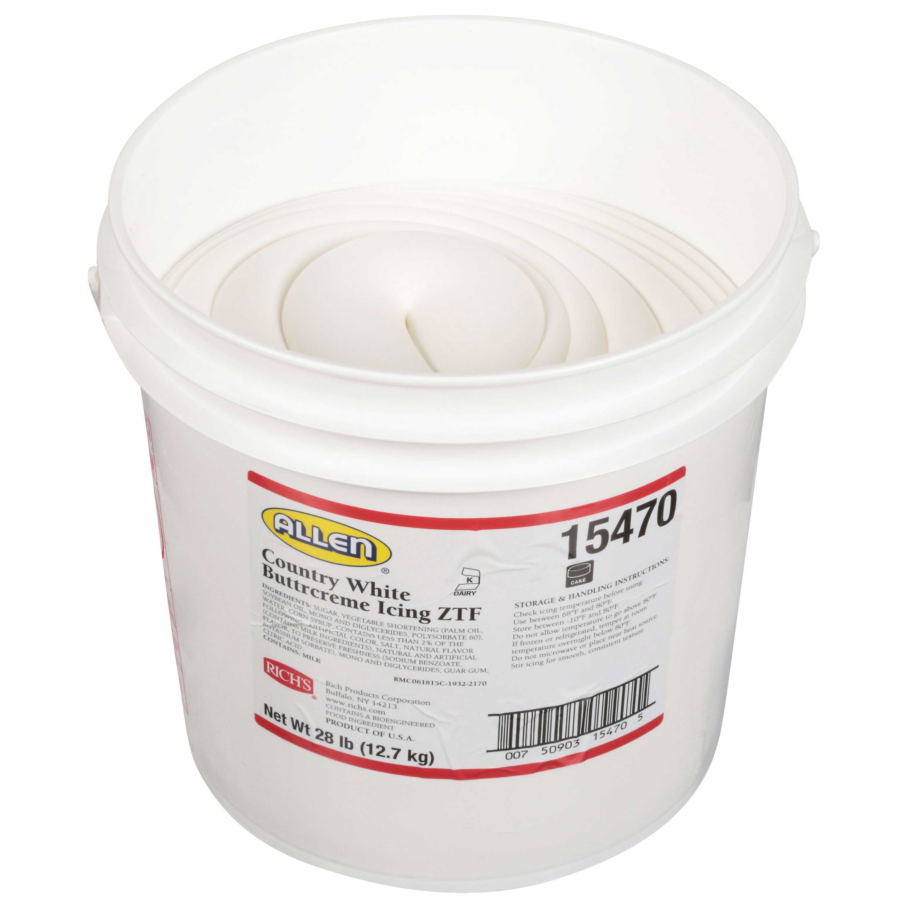 Richs Jwa Country White Buttercreme Icing, 28 Pound.