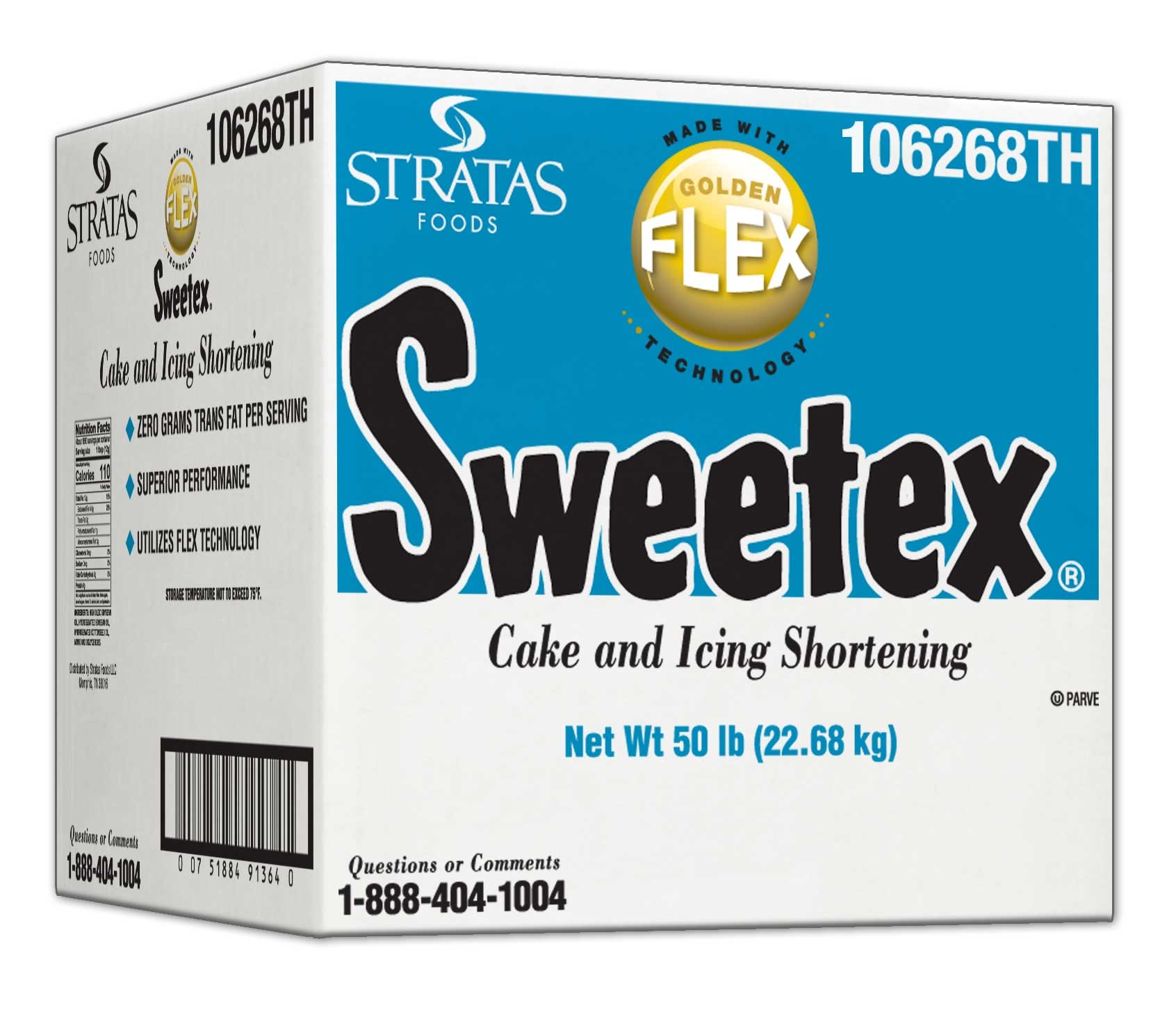 Sweetex Golden Flex Cake and Icing Shortening, 50 Pound.