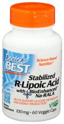 Doctors Best Stabilized R-Lipoic-Acid with BioEnhanced Na-RALA Veggie Caps - 60 count per pack