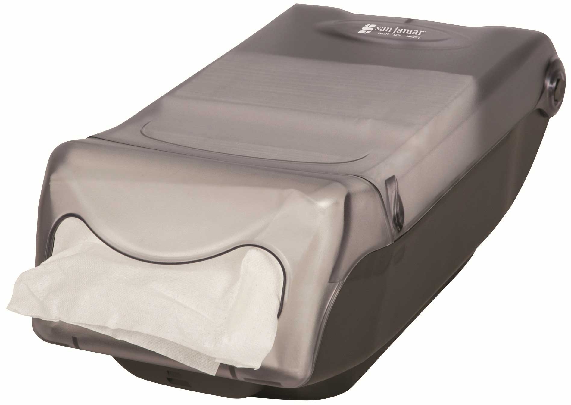 San Jamar Clear Mini Interfold Venue Countertop Napkin Dispenser