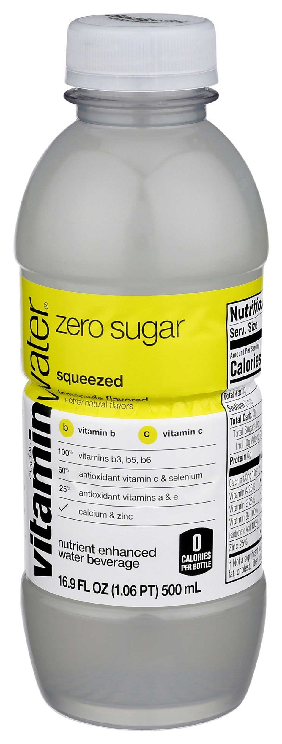 Glaceau Squeezed Lemonade Zero Sugar Vitaminwater, 16.9 Fluid Ounce - 6 per pack -- 4 packs per case