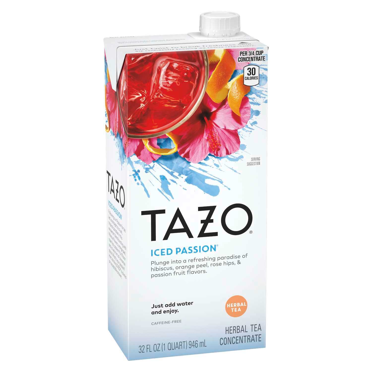 Single Tazo Passion Iced Tea Concentrate 1:1, 32 Ounce