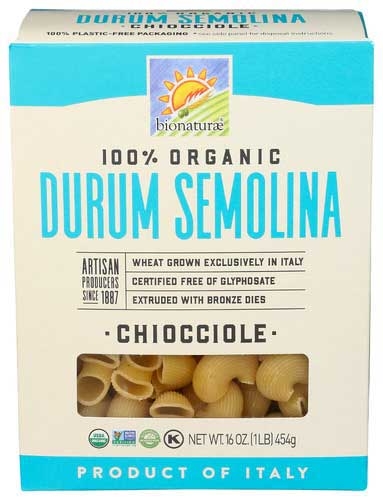 Bionaturae Organic Durum Semolina Chiocciole Pasta, 16 Ounce -- 12 Per Case