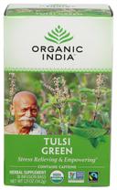 Organic India Green Tulsi Tea - 18 per pack -- 6 packs per case.