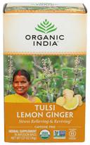 Organic India Lemon Ginger Tulsi Tea - 18 per pack -- 6 packs per case.