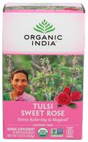 Organic India Sweet Rose Tulsi Tea - 18 per pack -- 6 packs per case.